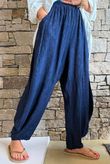 Lalli Damask Classic Tapered Barrel Leg Pant Navy